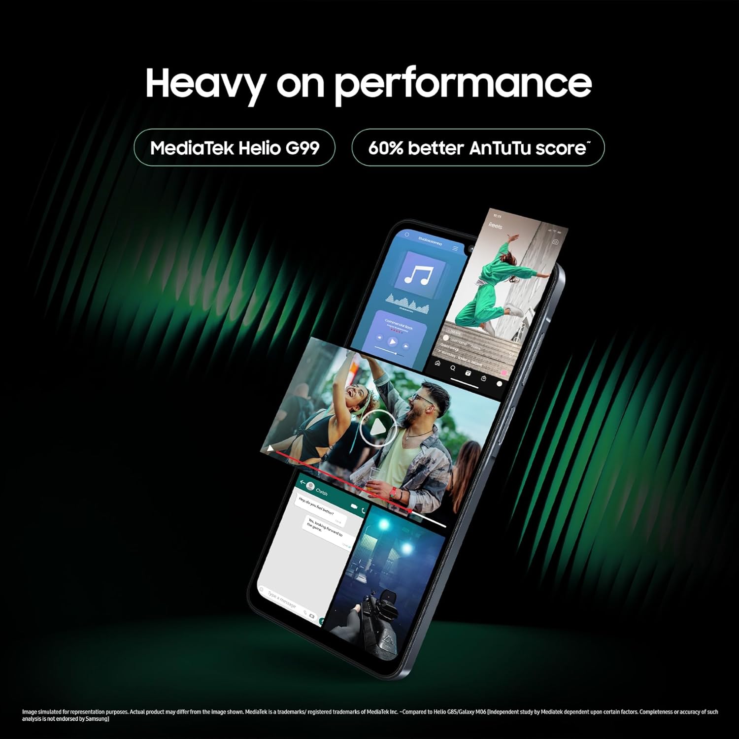 Samsung Galaxy M07 Mobile (Black, 4GB RAM, 64GB Storage) | MediaTek Helio G99 | AnTuTu 624K | IP54| 50MP Camera | 7.6mm Slim | 5000mAh Battery | 25W Fast Charging | 6 Gen OS Upgrades | Without Charger - Image 3