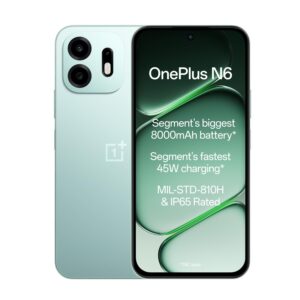 OnePlus N6 | 4GB+128GB | Fresh Mint | Segment's Biggest 8000mAh Battery | Segment's Fastest 45W Charging | Smooth 120Hz Display | 50MP Camera | Military-Grade Durability